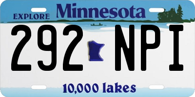 MN license plate 292NPI