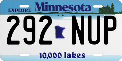 MN license plate 292NUP