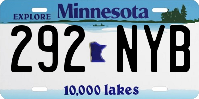 MN license plate 292NYB
