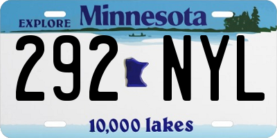 MN license plate 292NYL