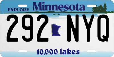 MN license plate 292NYQ