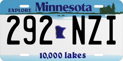 MN license plate 292NZI