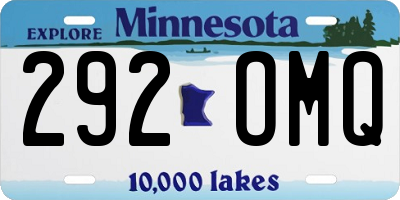 MN license plate 292OMQ