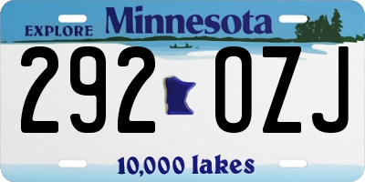 MN license plate 292OZJ