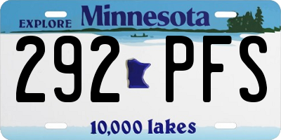 MN license plate 292PFS