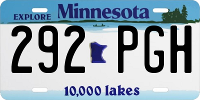 MN license plate 292PGH