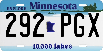 MN license plate 292PGX
