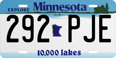 MN license plate 292PJE