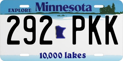 MN license plate 292PKK