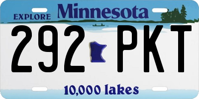 MN license plate 292PKT