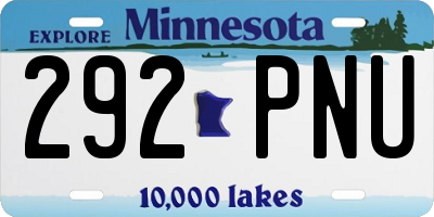 MN license plate 292PNU