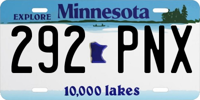 MN license plate 292PNX