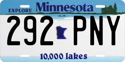 MN license plate 292PNY