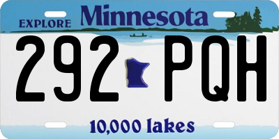 MN license plate 292PQH