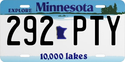 MN license plate 292PTY