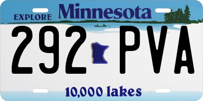 MN license plate 292PVA