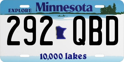 MN license plate 292QBD
