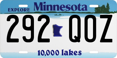 MN license plate 292QOZ