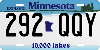 MN license plate 292QQY