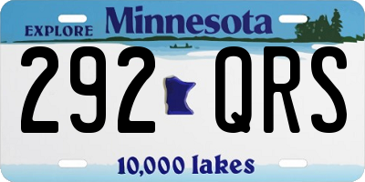 MN license plate 292QRS