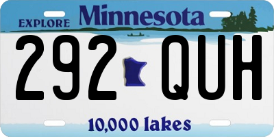 MN license plate 292QUH