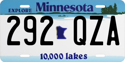 MN license plate 292QZA