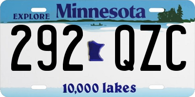 MN license plate 292QZC