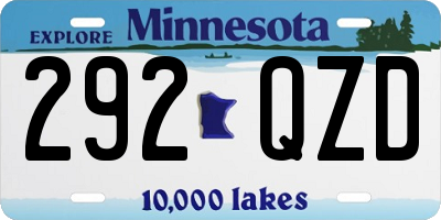 MN license plate 292QZD