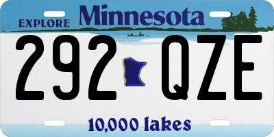 MN license plate 292QZE