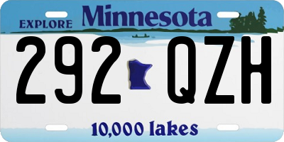 MN license plate 292QZH