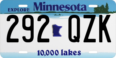 MN license plate 292QZK