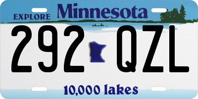 MN license plate 292QZL