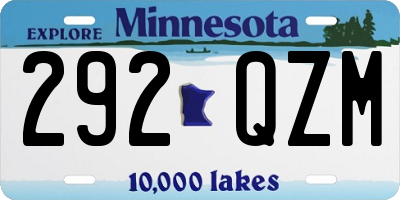 MN license plate 292QZM