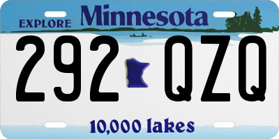 MN license plate 292QZQ