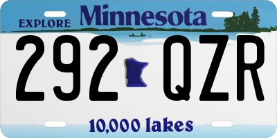 MN license plate 292QZR