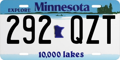 MN license plate 292QZT