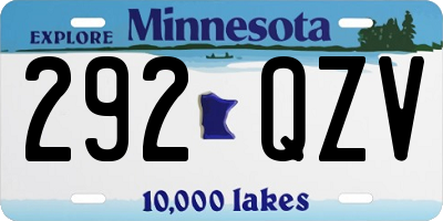 MN license plate 292QZV