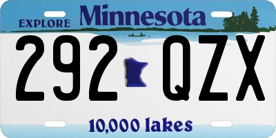MN license plate 292QZX