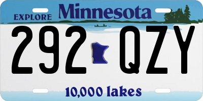 MN license plate 292QZY