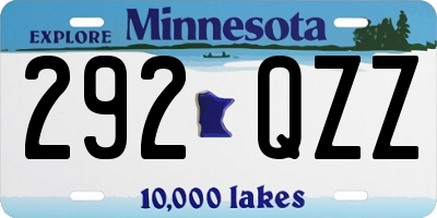 MN license plate 292QZZ