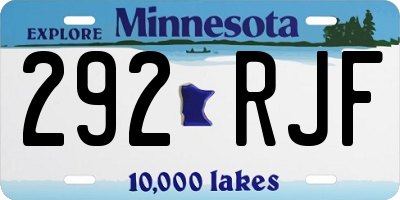 MN license plate 292RJF