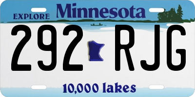 MN license plate 292RJG