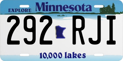 MN license plate 292RJI