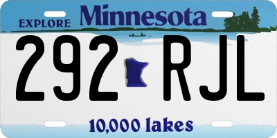MN license plate 292RJL