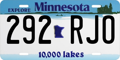 MN license plate 292RJO