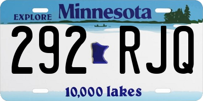 MN license plate 292RJQ