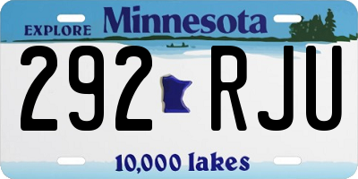 MN license plate 292RJU