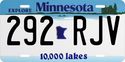 MN license plate 292RJV