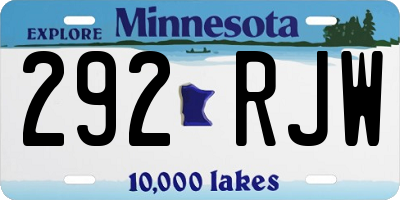 MN license plate 292RJW