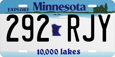 MN license plate 292RJY
